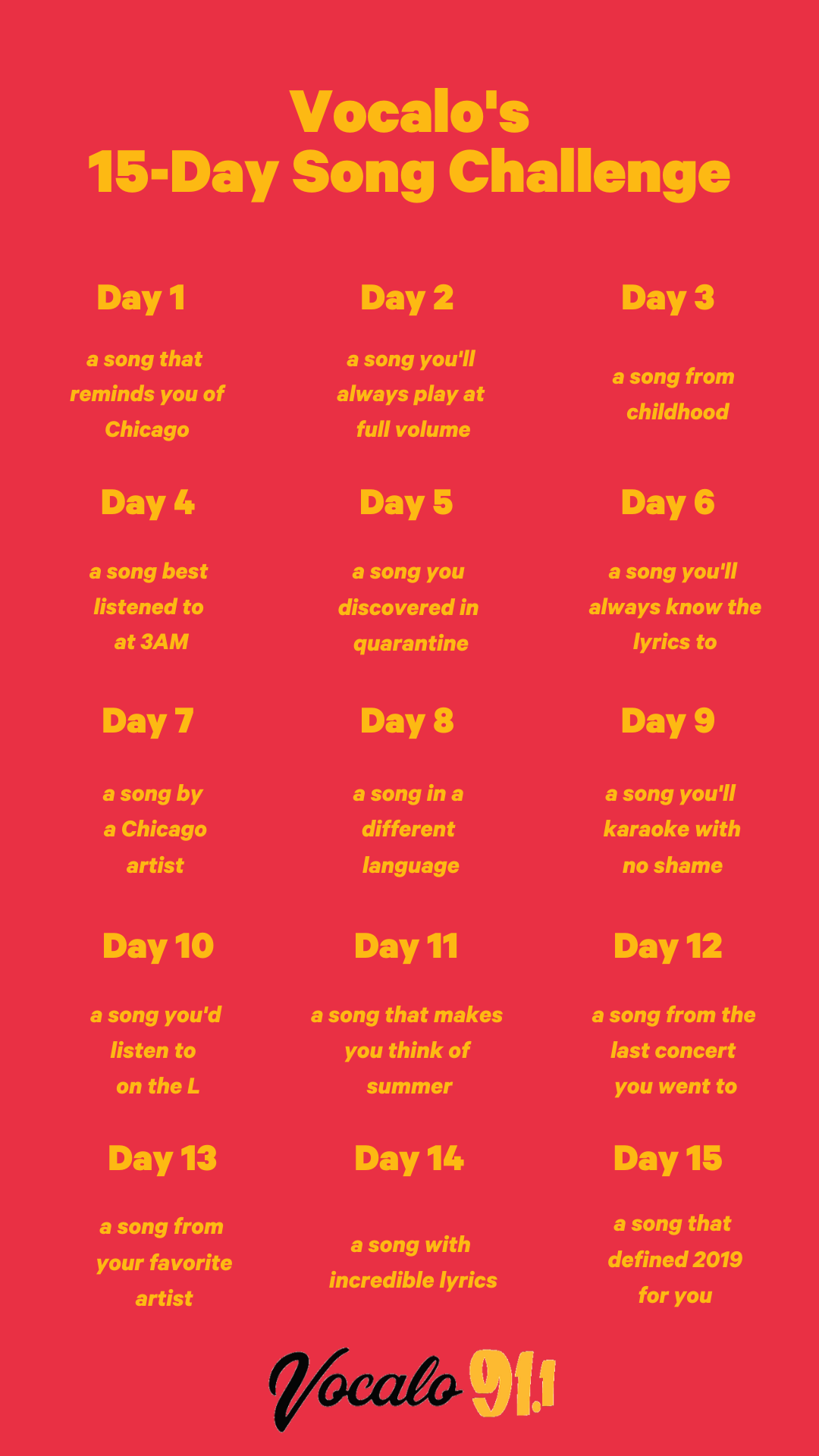 Vocalo's 15-Day Song Challenge